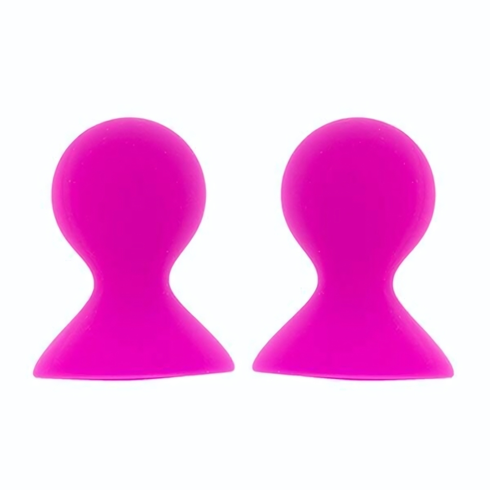 Ярко-розовые помпы для сосков LIT-UP NIPPLE SUCKERS LARGE PINK (Цвет: розовый)