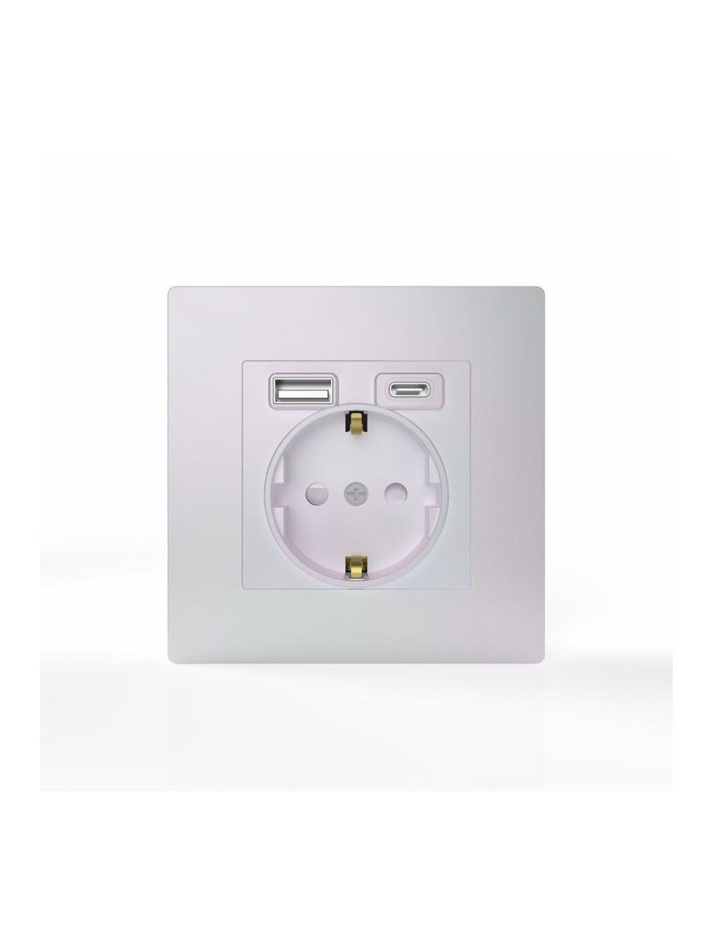 Розетка 1-м СП Pixel IP20 с заземл. с 2-мя заряд. устр. USB тип A+C механизм перламутр. TOKOV ELECTRIC TKE-PX-R1U2AC-C04