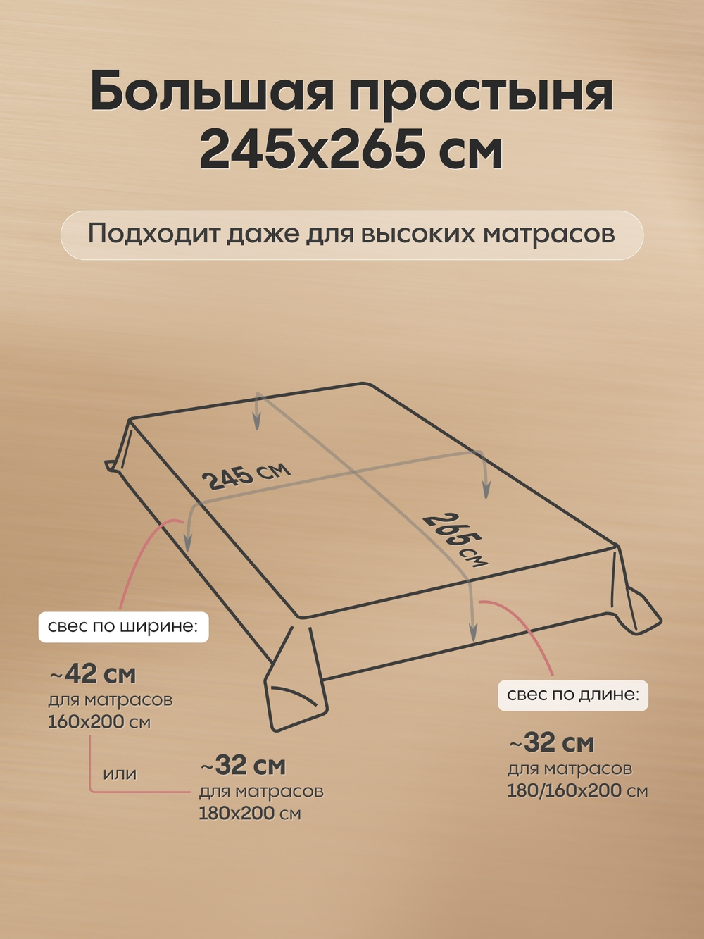 КПБ на резинке Сатин-Жаккард Тессоро MTR007, Евро, 4 наволочки, простынь 140*200*30