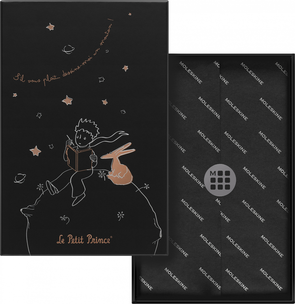 Блокнот в линейку Moleskine LE Petit Prince (LEPP04QP060BOX) 13x21см, черный, в подарочной коробке