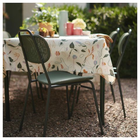 Скатерть IKEA DAKSJUS (ДАКСЬЮС), Белый с рисунком, 145х240 см