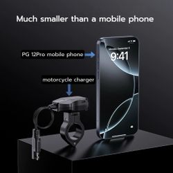 USB/TYPE-C charger, slim, 1 slot, Fast charge. Handlebar/10mm Mirror mount. Mototec