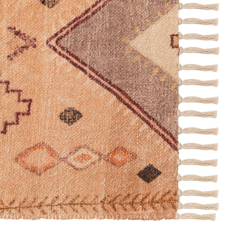 Ковер из хлопка с этническим орнаментом цвета лаванды из коллекции ethnic, 160x230 см