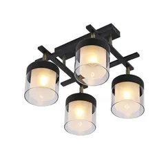 Люстра потолочная Rilon 06593/4_BLACK+BRONZE, 4×40 Вт, бронзовая и чёрная