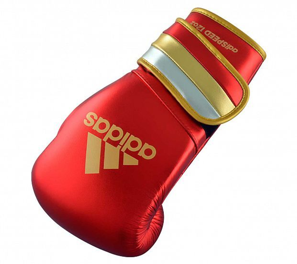 Перчатки боксерские AdiSpeed Metallic красно-золото-серебристые adiSBG501ProM