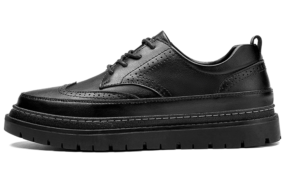 Jeep Casual Leather Shoes Men"s Low top Black