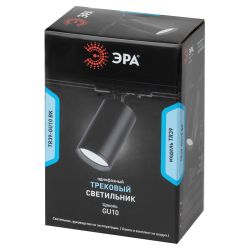 Трековый светильник однофазный ЭРА TR39-GU10 BK под лампу GU10 черный | Однофазные светильники под лампу