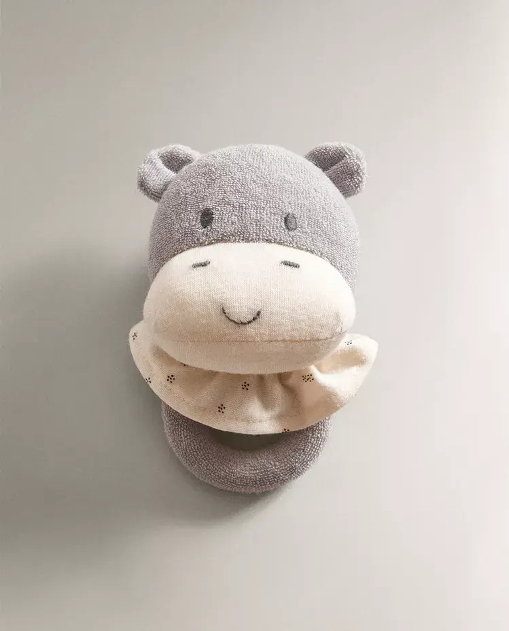 ZARA HOME ДЕТСКАЯ МЯГКАЯ ИГРУШКА-ПОГРЕМУШКА "ГИППОПОТАМ", СЕРЫЙ