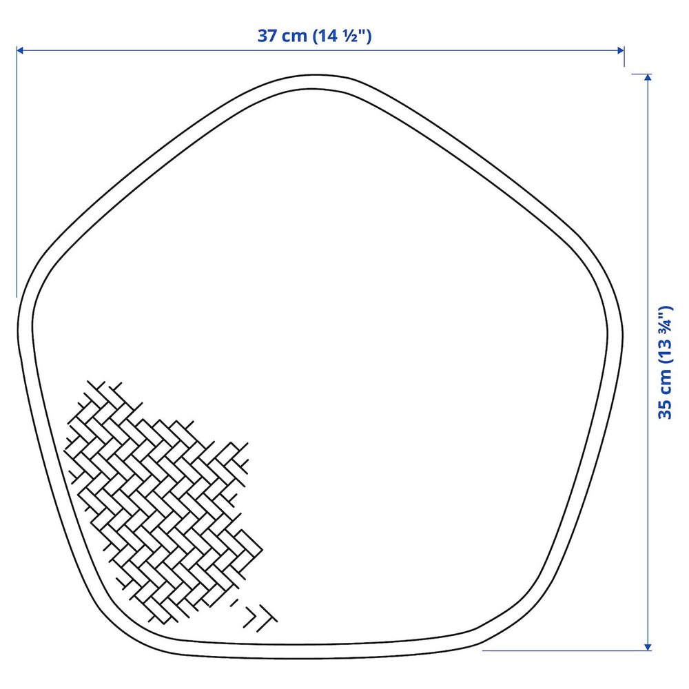 IKEA PADDFISK  (ИКЕА ПАДДФИСК)  -  Подставка, пальмовый лист ручной работы, 37x35 см