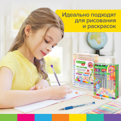 Ручки гелевые АРОМАТИЗИРОВАННЫЕ, НАБОР 30 ЦВЕТОВ, "FRUITS", линия письма 0,5 мм, BRAUBERG KIDS, 143823