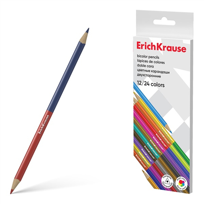 Карандаши 12шт.24цв. EK Basic Bicolor 50531*12