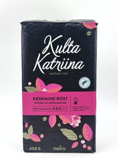 Кофе молотый Kulta Katriina для френч-пресса, 450 г, срок 05.2027 (Финляндия)