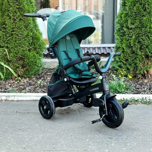 Трехколесный велосипед Luxmom 3001 (с поворотным сиденьем, зеленый)