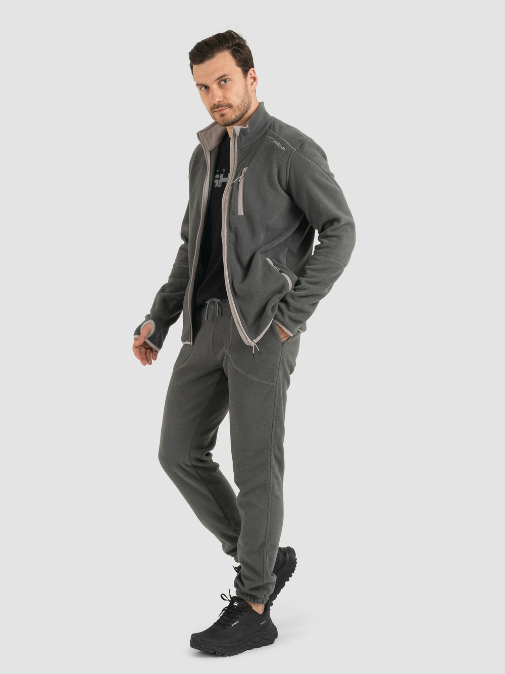Демисезонный мужской флисовый костюм Triton Gear Rich (Рич), Серый