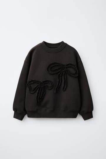 ZARA ТОЛСТОВКА С БАНТАМИ, КОРИЧНЕВЫЙ