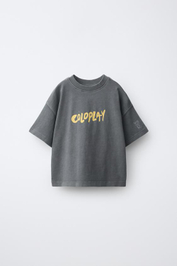 ZARA ФУТБОЛКА С ПРИНТОМ COLDPLAY ©, АНТРАЦИТОВО-СЕРЫЙ