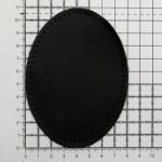 Заплатка пришивная кожа овал 8х10,9см с перфорацией, 2 шт, 100% кожа, 01 черный, 9124