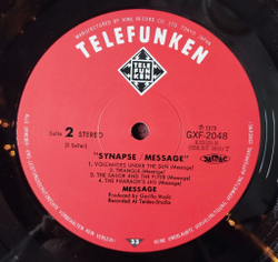 Винтажная виниловая пластинка LP Message Synapse (Japan 1979) (Obi)