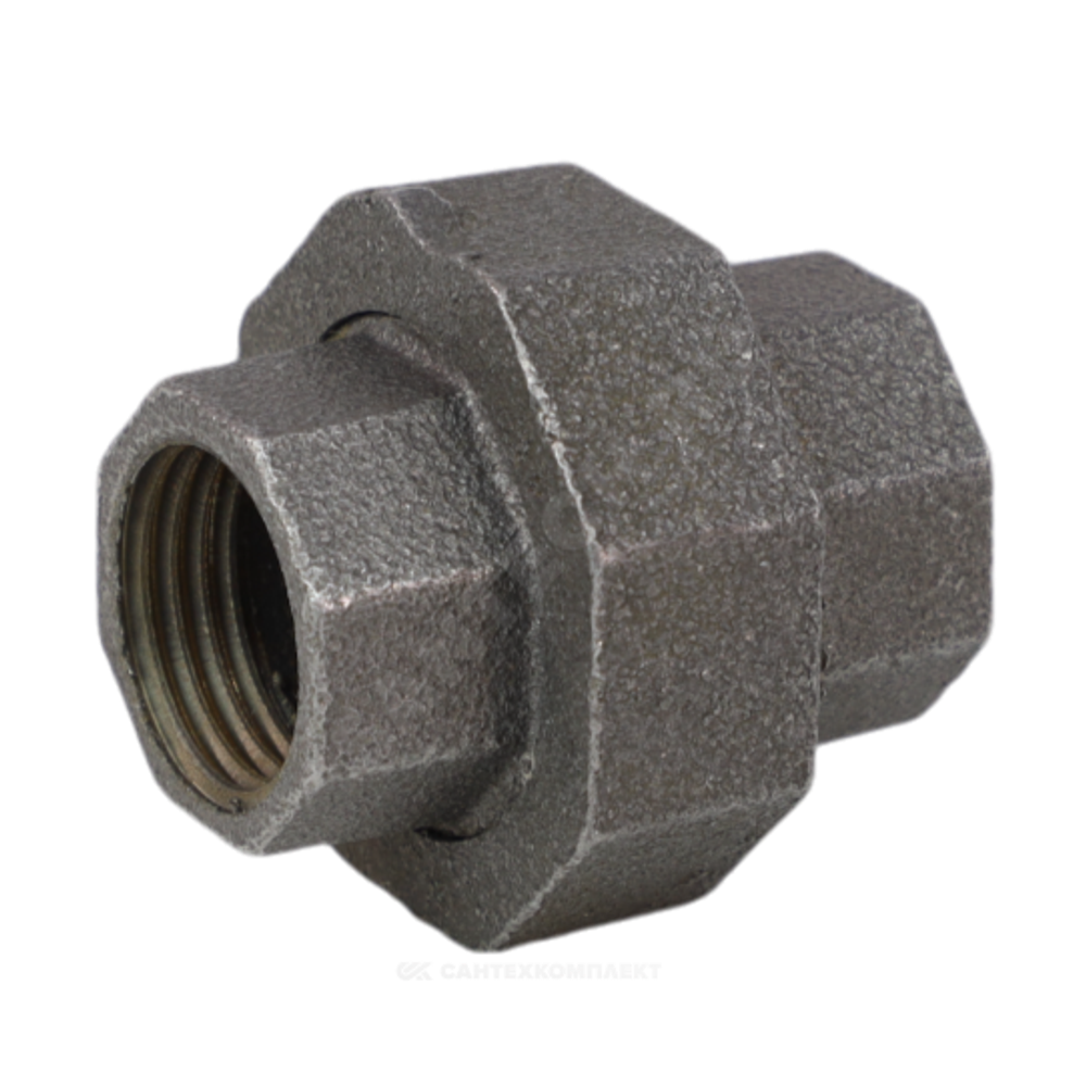 Соединитель прямой американка чугун Ду 15 (1/2") ВР/ВР Fittex