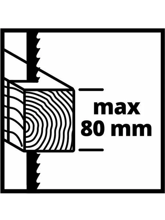 Лобзик Einhell TC-JS 80/1, 550 Вт, 1000-3000 ход/мин, 45°, пропил 80 мм, ход 20 мм