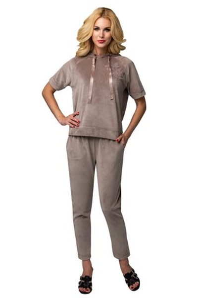 Костюм с коротким рукавом и капюшоном (Размер: XL) (Цвет: бежевый)