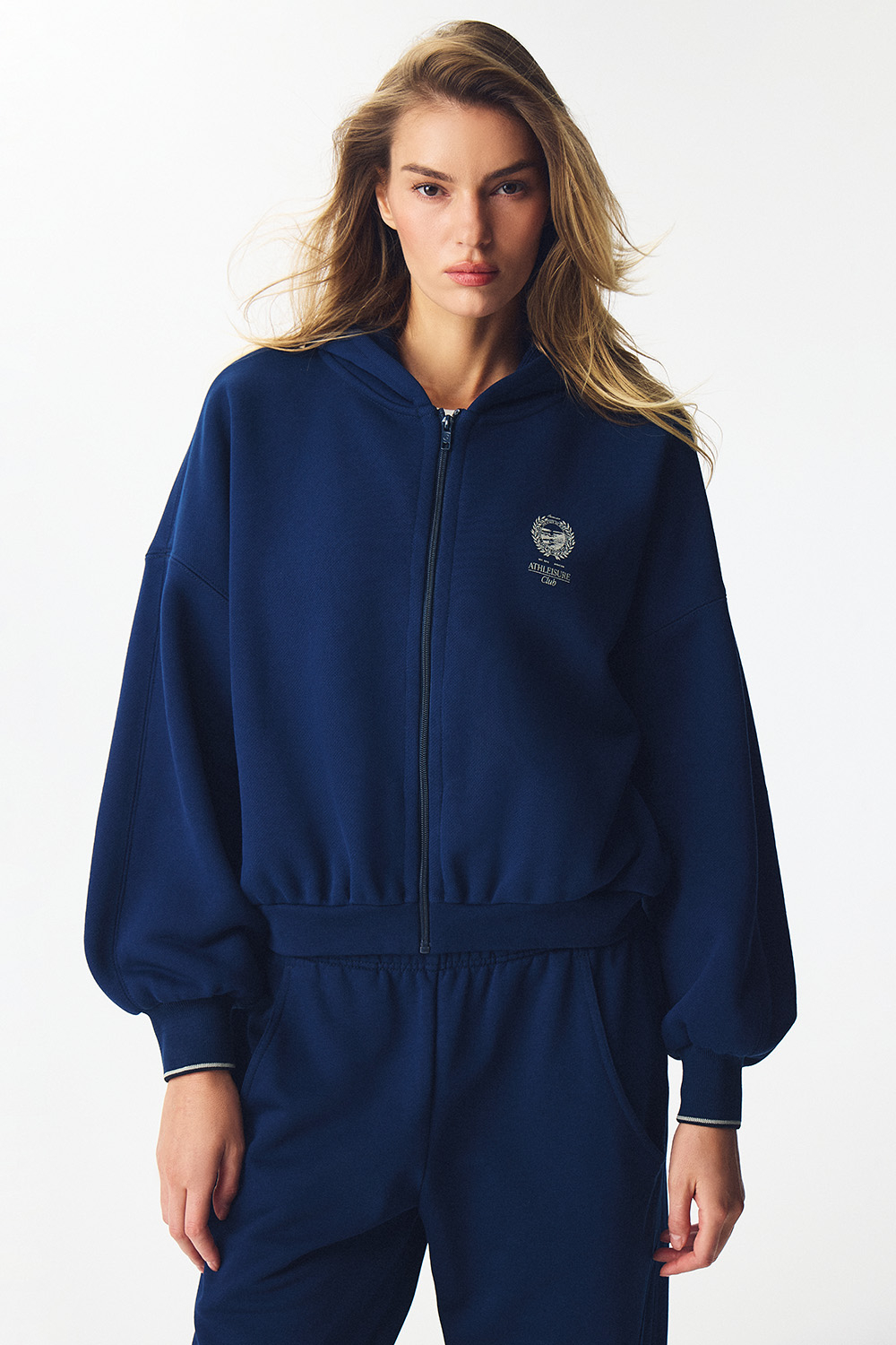 Толстовка на молнии с принтом ATHLEISURE Синий