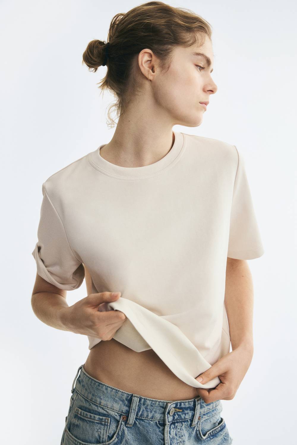 Хлопковая футболка из интерлока - H&M