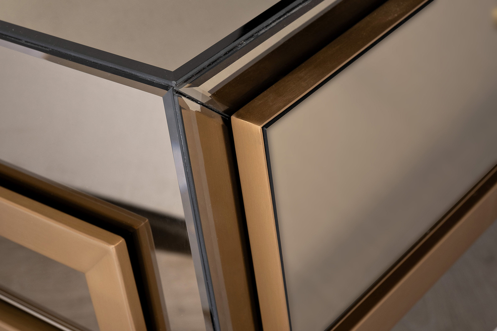 Консоль зеркальная с 2-мя ящиками зеркало 120x42x76см Garda Decor бронза/золото