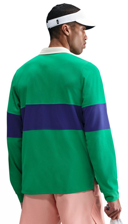 Мужская теннисная футболка с длинным рукавом Nike Court RG Dri-FIT Advantage Slam Long Sleeve Tennis - stadium green/deep night/white
