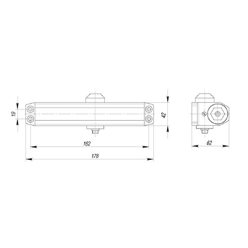 Доводчик дверной AJAX TDR-100 AL 50-100кг (алюминий) /43825/