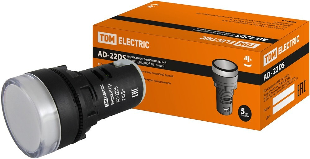 Лампа AD-22DS(LED)матрица d22мм белый 230В TDM SQ0702-0001