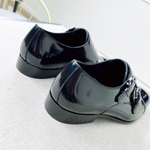Мужские кожаные монки Ferragamo с двумя пряжками — чёрные — фото 4