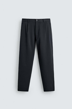 ZARA БРЮКИ STRAIGHT FIT КОМФОРТ, МОРСКОЙ СИНИЙ