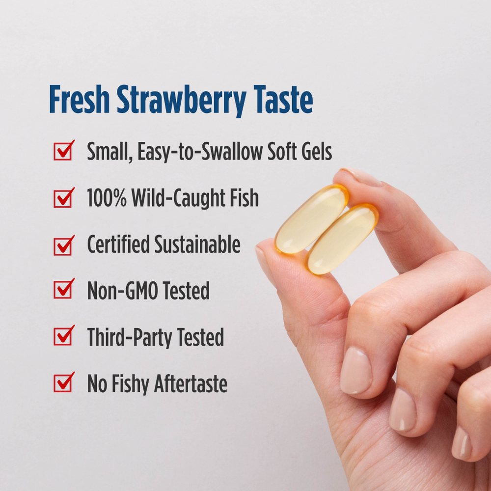 Nordic Naturals, ДГК, клубничный вкус, 90 мягких таблеток