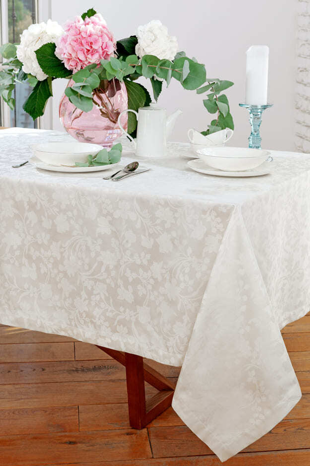 Скатерть 150x180 и 6 салфеток Dreams ТО-2302-Fiori Flandra шампань