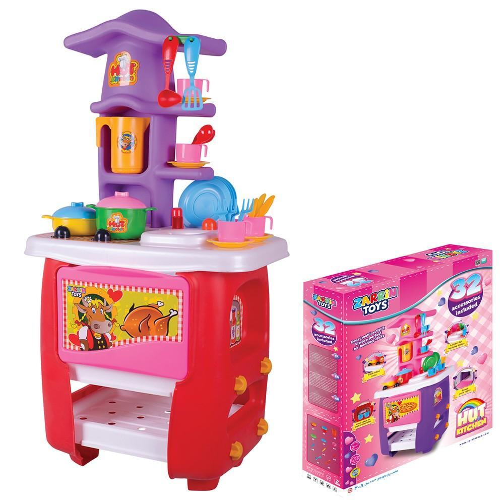 Кухня игровая Hut Kitchen с набором, 32 предм.,красн.-фиолет. (Орион)