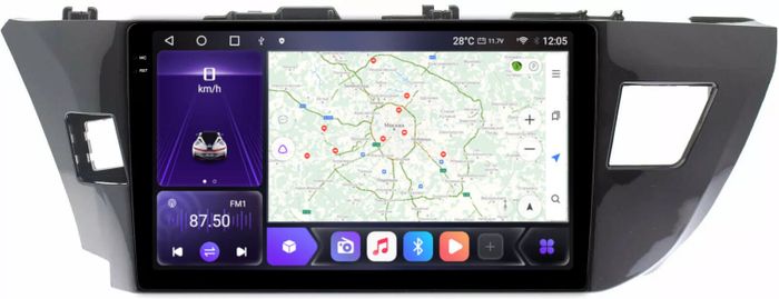 Магнитола для Toyota Corolla 2013-2016 - Kuberg OL-1603 QLed+2K, Android 12, Быстрая, CarPlay, 4G SIM-слот