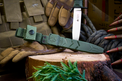 Тактический нож Combat AUS-8 StoneWash Olive