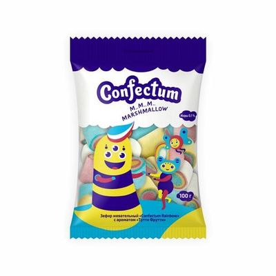Маршмеллоу «Confectum Rainbow» с ароматом тутти-фрутти, 100гр х 24шт