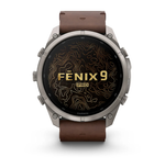 Garmin Fenix 9 Pro — 51 мм AMOLED Titanium Walnut Leather Band