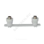 Планка монтажная PP-R белая Дн 20х1/2" НР под смеситель с водорозетками VALFEX 10123020