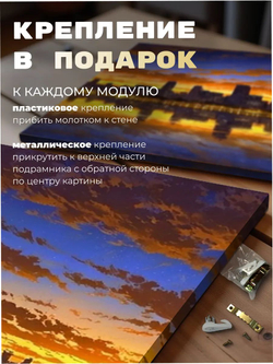 Картина Ночной город модульная 50x70см 3шт.