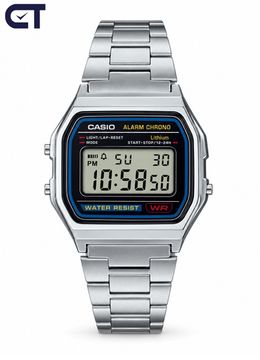 CASIO A158WA-1 Vintage унисекс наручные часы — легендарный ретро-дизайн, стальной браслет и батарея до 7 лет