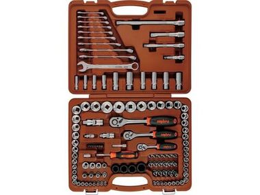 911120 Специальный набор инструмента, торцевые головки 1/4", 3/8", 1/2"DR, 4-32 мм и SAE 5/32"--1-1/4", ударные торцевые головки 1/2"DR, 17-23 мм, 120 предметов