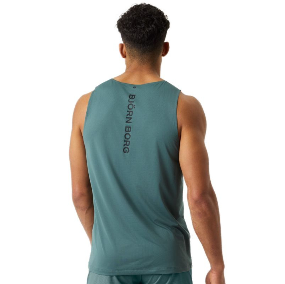 Мужская теннисная футболка Björn Borg Feather Tank - balsam green