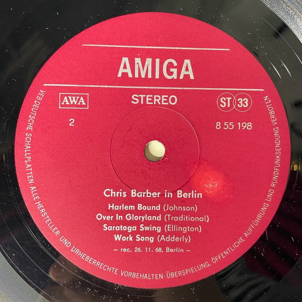 Винтажная виниловая пластинка LP Chris Barber In Berlin (ГДР 1970)