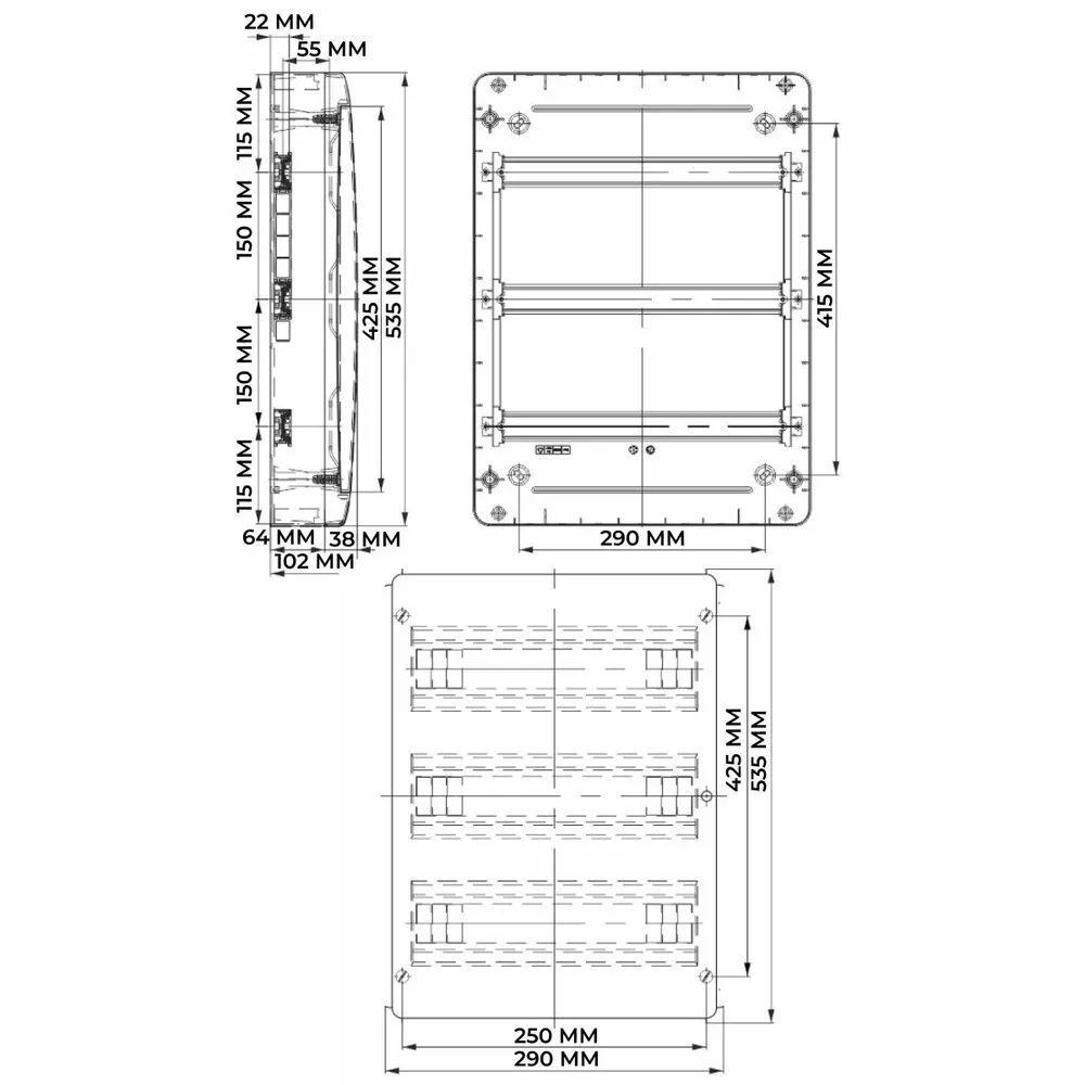 IEK TEKFOR Корпус пласт. ЩРН-П-36 IP41 черн. прозр. дверь