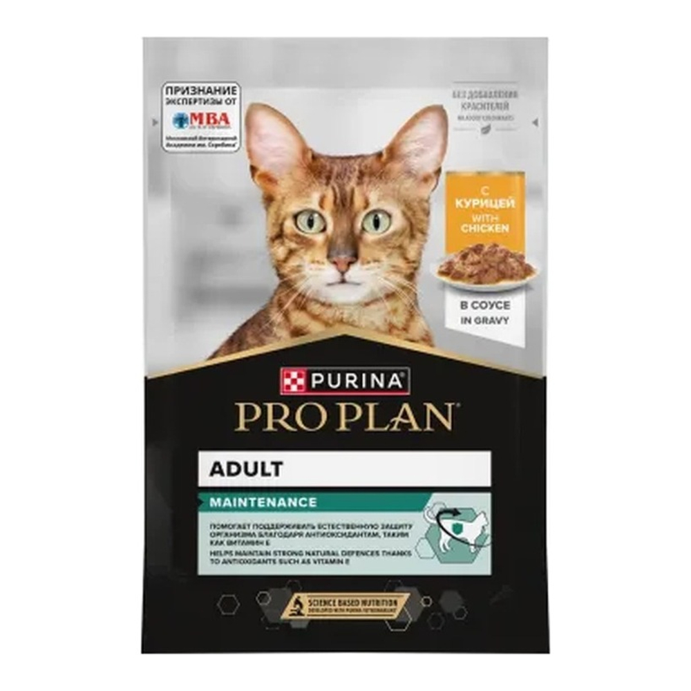 Pro Plan 85 г пауч влажный корм для взрослых кошек, с курицей в соусе