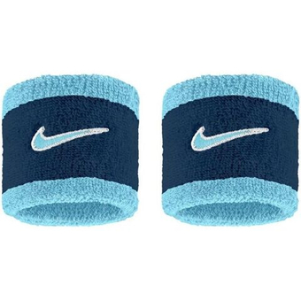 Напульсник теннисный Nike Swoosh 2P - aquarius blue/college navy/pale ivory