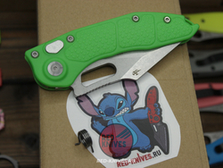 Нож Microtech Stitch Acid Green + пружина - светлый клинок, рукоять нейлон